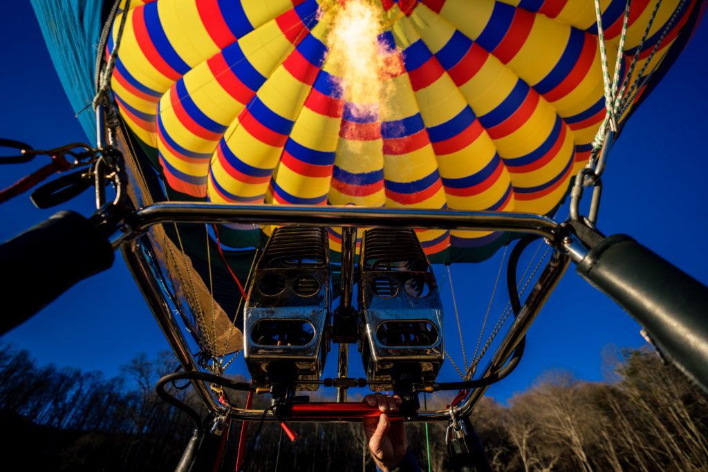 Hot air balloon engagement session by Nathan Whitworth Greenville SC Wedding Photography
