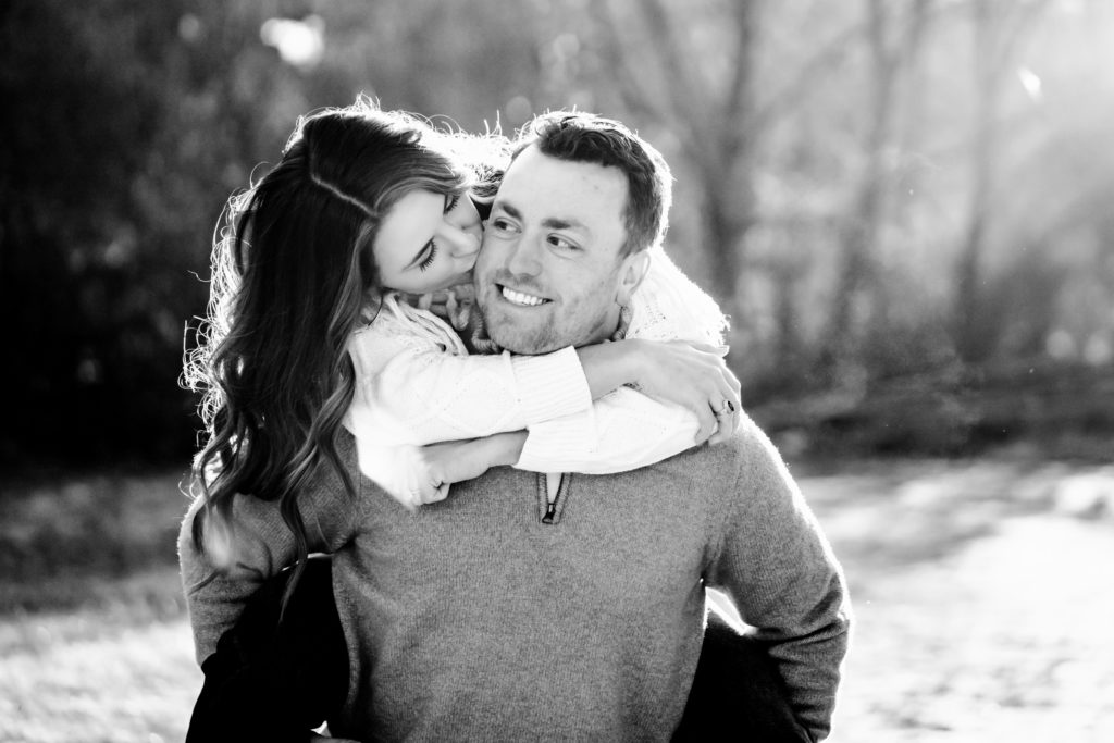 Couple smiling during engagement session by Nathan Whitworth Greenville SC Wedding Photography